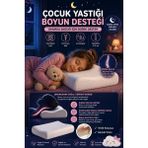 EpiRelax Rahat Uyku İçin Çocuk Yastığı – Boyun Destekli Ortopedik Visco Çocuk Yastığı - 34 x 56 cm - 02A-Beyaz