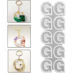 Epoksi Çoklu Silikon Kalıp Düz G Harfi Anahtarlık Reçine Seri Döküm Kalıbı 4 cm 10 Lu - Standart