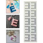 Epoksi Çoklu Silikon Kalıp E Harfi Anahtarlık Reçine Seri Döküm Kalıbı 4 CM 10 Lu