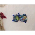 Epoksi Kedi Figürlü Magnet Deniz Kabuklu Kemer Yazılı Buzdolabı Süsü