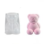 Epoksi Silikon Taş Tozu Beton Mum Kalıbı Büyük Boy Sevimli Ayıcık Kalıbı 7.8x7x6.7 CM