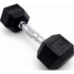 Epomix 7,5 kg Kauçuk Profesyonel Olimpik Hex Dumbbell (Hex Dambıl - Altıgen Dambıl) - Siyah
