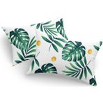 Eponj Home 2li Yastık Kılıfı Monstera Yeşil 50X70 cm - Beyaz - Yeşil - 50 x 70 cm