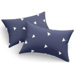 Eponj Home 2li Yastık Kılıfı Üçgen Mavi 50X70 cm - Mavi - Beyaz - 50 x 70 cm
