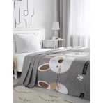 Eponj Home Baskılı Kids 140X230 cm Tavşancık Açık Kahve Gri Pembe Doğal Pike