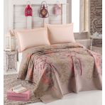 Eponj Home Baskılı King 240X230 cm Urla Bej Doğal Pike