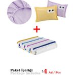 Eponj Home Baskılı Pike Takımı Çift Kişilik Funny Sarı-Lila - Sarı - Lila - 200x235cm