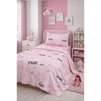 Eponj Home Baskılı Pike Takımı Tek Kişilik Power Pembe