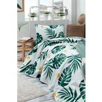 Eponj Home Baskılı Tek Kişilik Monstera Yeşil Pike Seti