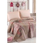 Eponj Home Battal Pamuklu Baskılı Pike 260x235 Cm – Urla Desenli Bej (KİNG SİZE)