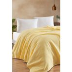 Eponj Home Çift Kişilik %100 Pamuk Pike Örtü 200x230 cm – Karo Desenli Sarı – Weave Serisi