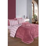 Eponj Home Çift Kişilik Uyku Seti Wellsoft Yorganlı Pofuduk 4 Parça Soft Line Bordo