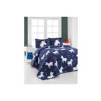 Eponj Home EP-021412 Kapitone Çift Kişilik Magic Unicorn Lacivert Yatak Örtüsü Seti