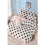 Eponj Home EP-021536 Mixpuan Beyaz Somon Tek Kişilik Nevresim Takımı
