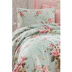 Eponj Home EP-024693 Baskılı Çift Kişilik Alanur Mint Pike Seti