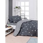 Eponj Home EP-025992 Üçgen Gri Kolay Ütülenir Tek Kişilik Nevresim Takımı