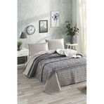 Eponj Home Kapitone Tek Kişilik Creative Gri Yatak Örtüsü Seti