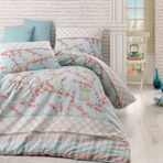 Eponj Home Kolay Ütülenir Birdcage Turkuaz Tek Kişilik Nevresim Takımı