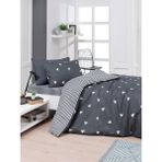 Eponj Home Kolay Ütülenir Gri Üçgen Desenli Tek Kişilik Nevresim Takımı 160 x 220 cm Nefes Alabilir