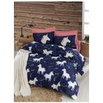 Eponj Home Magic Unicorn Lacivert Çift Kişilik Nevresim Takımı