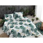 Eponj Home Monstera Yeşil Çift Kişilik Baskılı Pike Takımı