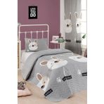 Eponj Home Tavşancık A.Kahve-Gri-Pembe Tek Kişilik Yatak Örtüsü