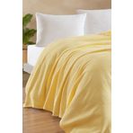 Eponj Home Tek Kişilik %100 Pamuk Pike Örtü 160x230 cm – Karo Desenli Sarı – Weave Serisi