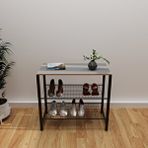 Eportatif Geniş Metal Ayakkabılık Vestiyer 3 Katlı Ayakkabılık Füme 1362