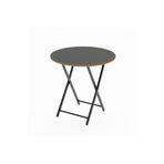 Eportatif Katlanır 4 Kişilik Yuvarlak Bahçe Masası Bistro Masa 70X70 Füme 1508