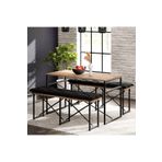 eportatif Masa Takımı Minderli Bench Bank Masa Seti 120x60 Masa Mutfak Masası Yemek Masası Çam 1554