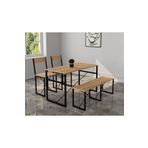 eportatif Mutfak Masası Bench Bank 120x60 Masa Set 2 Adet Sandalye Yemek Masası 1225