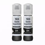 Epson 103 L3111/L3150/L3151/L5190 Uyumlu 2'Li Siyah Mürekkep