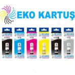 Epson 115 Ecotank L8180 6’lı Muadil Mürekkep Seti - Renkli