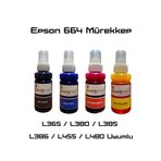 EPSON 664 Uyumlu 4 Renk Yüksek Kaliteli Mürekkep Seti - L365 / L380 / L385 / L386 / L455 / L480 Uyumlu