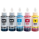 Epson Ecotank L200, L210 Yazıcı Uyumlu +1 Siyah'lı Epson C13T66414A (T6641) (664) 4 Renk Muadil Mürekkep Seti - Siyah - Mavi - Kırmızı - Sarı