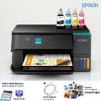 Epson Kablosuz Renkli Tanklı Yazıcı Dubleks Baskı Fotokopi Tarayıcı Özellikli Wi-Fi Direct Destekli Düşük Maliyetli Mürekkep Tankı Teknolojili Renkli LCD Ekranlı Akıllı Dupleks Yazıcı - Siyah
