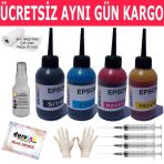Epson L220 L210 L200 L130 4X100ml Muadil Mürekkep Seti Duruınk 4 Renk Dolum