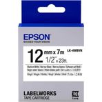 Epson Lk-4Wbvn Vinil Beyaz Üzeri Siyah 12Mm 7Metre Etiket