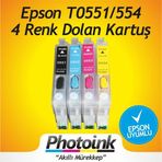 EPSON T0551-T0554 UYUMLU Dolan Kartuş Seti - DOLU - R240/ RX420/ RX425/ RX520