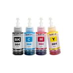 EPSON T664 4 Renk Muadil Seti EcoTank L3050,L3060,L3070,L310,L320 Yazıcı Uyumlu 664