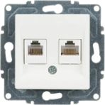 Eqona Radius Neoline Data + Nümeris Telefon Prizi (RJ45 CAT5E + Cat3), Beyaz (Mekanizma + Tuşkapak)