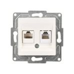 Eqona Radius Neoline Data + Nümeris Telefon Prizi Rj45 Cat6 + Cat3 , Fildişi Beyazı Mekanizma + Tuşkapak