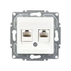 Eqona Radius Neoline İkili Data Prizi 2 X Rj45 Cat6 , Beyaz Mekanizma + Tuşkapak