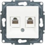 Eqona Radius Neoline Ikili Nümeris Telefon Prizi (2 x Cat3), Beyaz (Mekanizma + Tuşkapak)