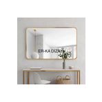 ER-KA DİZAYN Metal Çerçeveli GOLD AYNA lüks 80*60 cm lavabo ayna duvar dresuar aynası banyo ayna [ÜRÜN LAMADIR]
