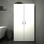 Era Home 2 Kapaklı 4 Raflı Çok Amaçlı Beyaz Banyo Dolabı