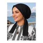 erasra class eşarp bone pamuklu kumaş kayma yapmaz siyah renk