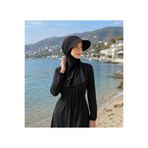 erasra class Siyah çıkarılabilir şapkalı, hazır eşarp. spor, Deniz, Havuz günlük kullanıma uyugun