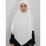 Erasra Class Sufle Hazır Baglamalı Büyük Esarp Hijap Hac Umre Icin Uygundur Sandy Kumas - Ekru