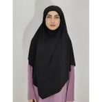 Erasra Class Sufle Hazır Baglamalı Büyük Esarp Hijap Hac Umre Icin Uygundur Sandy Kumas - Siyah